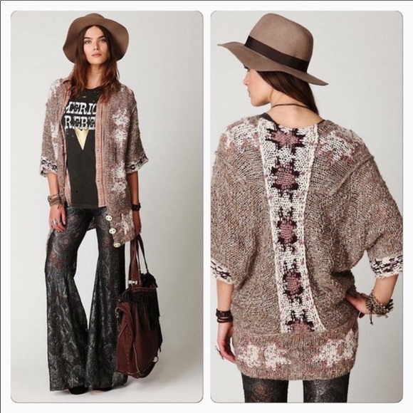 Free People Sweaters - Free people banded fairisle cardigan L